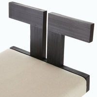 Enola Natural Linen &  Black Wood Counter Stool