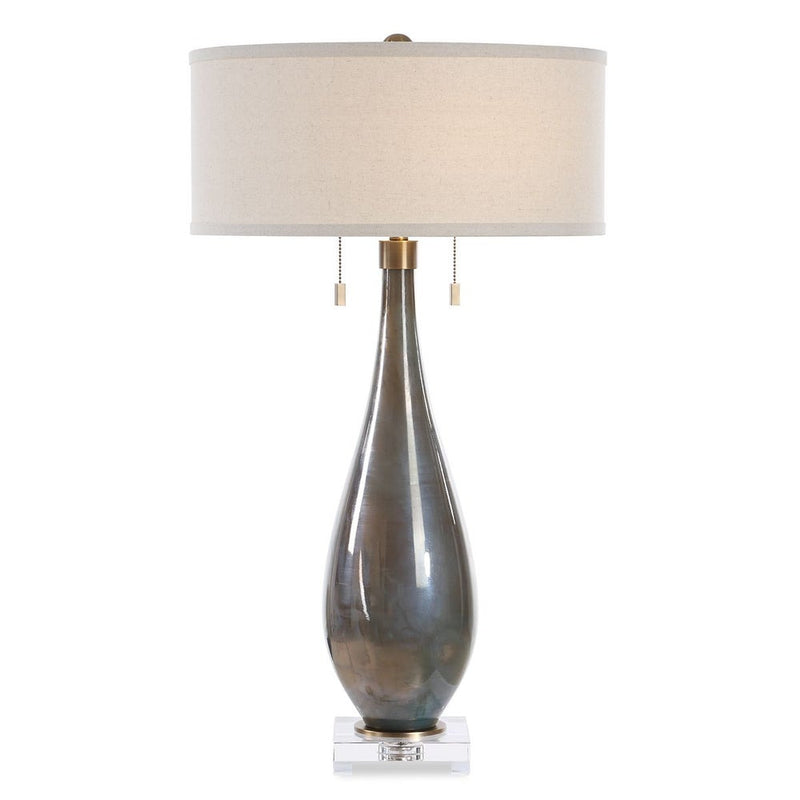 Modern Smoke Grey & Gold Table Lamp