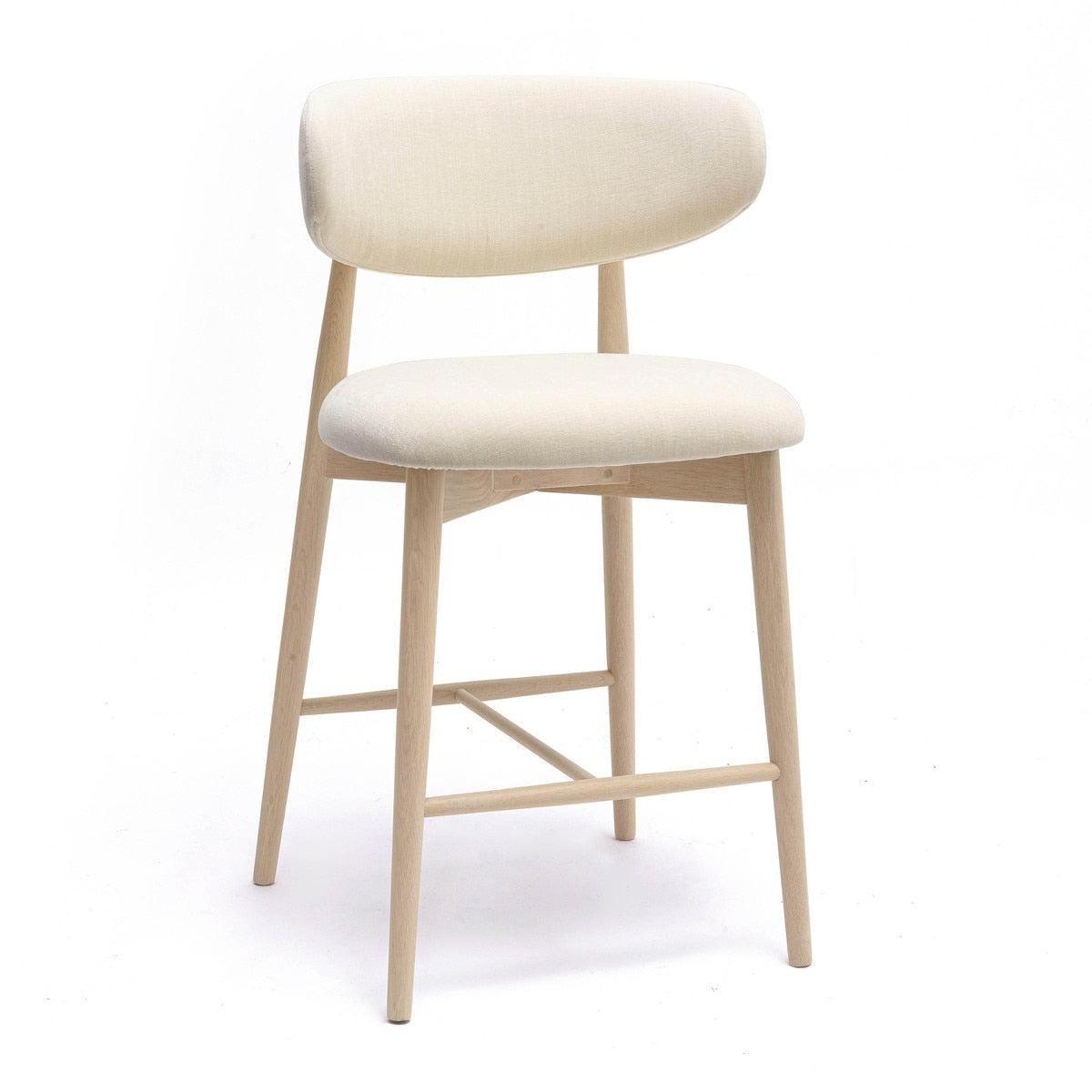 Eloise Cream Performance Textured Velvet Counter Stool