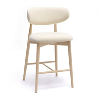 Eloise Cream Performance Textured Velvet Counter Stool