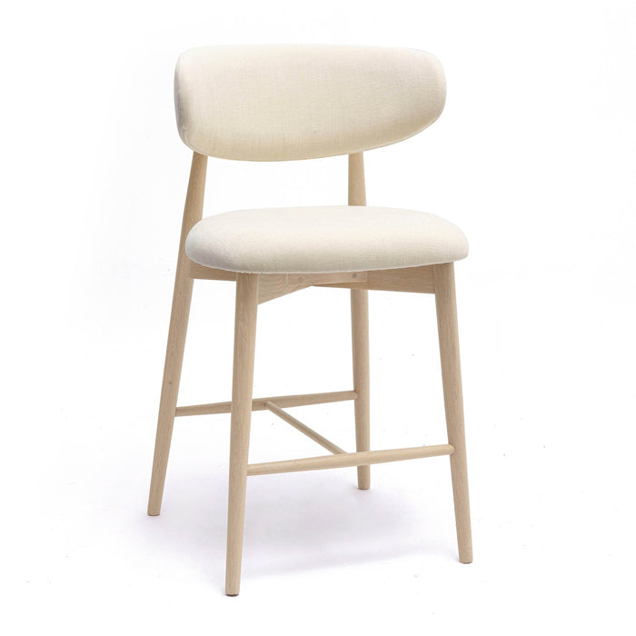 Eloise Cream Performance Textured Velvet Counter Stool