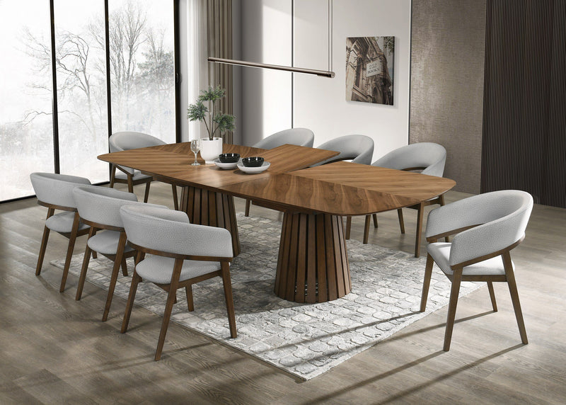 Turner Mid-Century Modern Walnut Extendable Dining Set