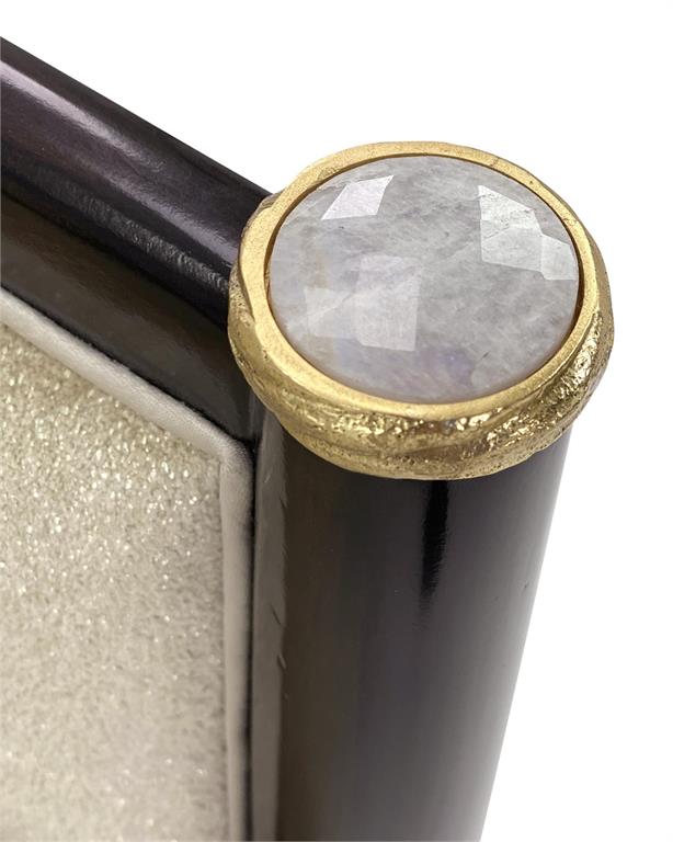 Averell Beige Metallic Velvet Chair with Satin Brass Details
