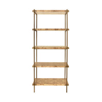 Jillian Burl Wood & Brass Shelving