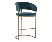 Marris Teal Fabric & Gold Cantilever Barstool