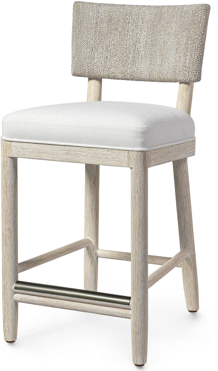 Seagrove 24" Whitewash Finish Custom Made Counter Stool - Luxury Living Collection