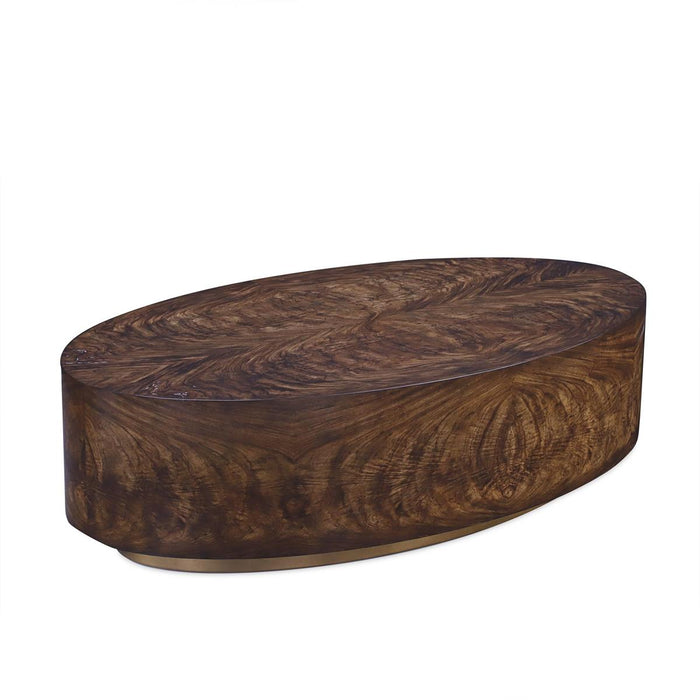 Kate 59.5" Modern Brown & Gold Coffee Table