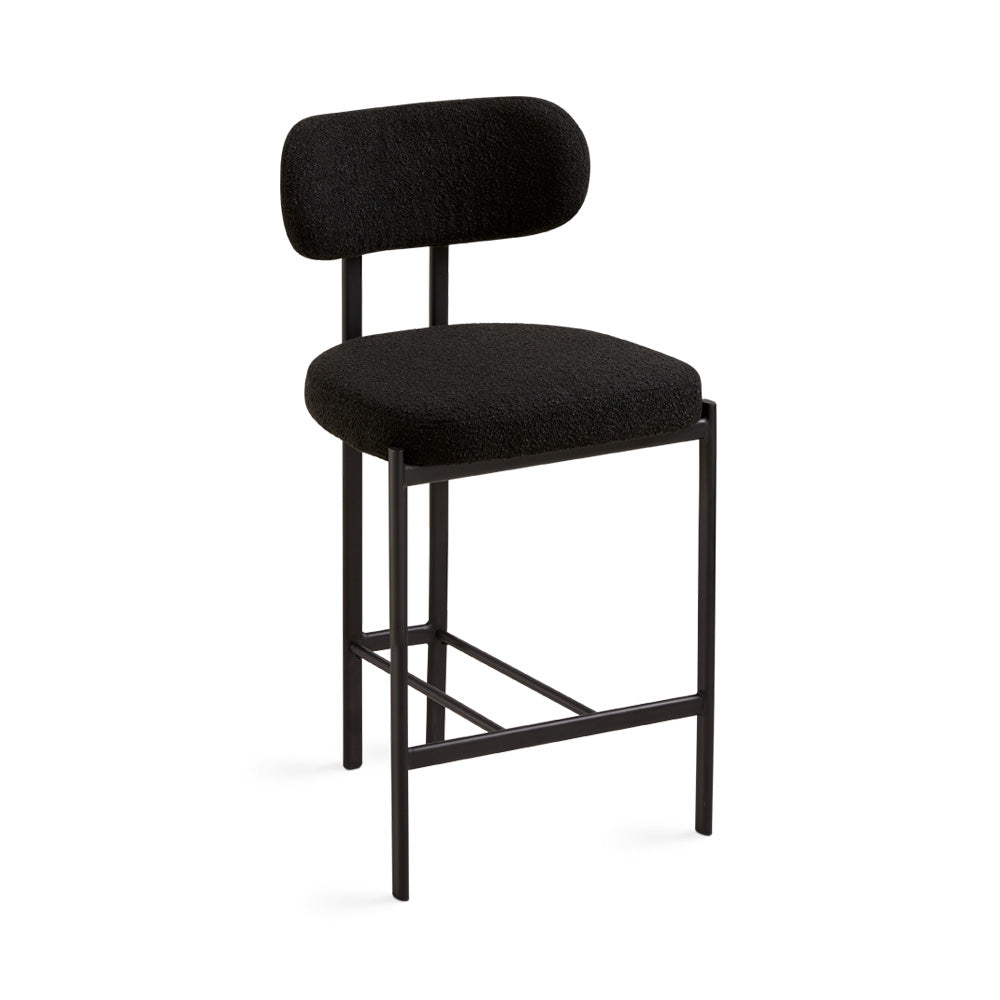 Claudia Black Boucle Counter Stool