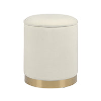 Karina Cream Chenille Storage Ottman