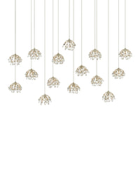 Crystal Bud 15-Light Linear Multi-Drop Pendant
