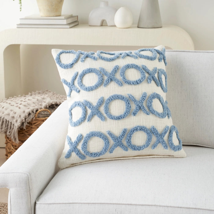XOXO 18" X 18" Light Blue Throw Pillow (set of 2)