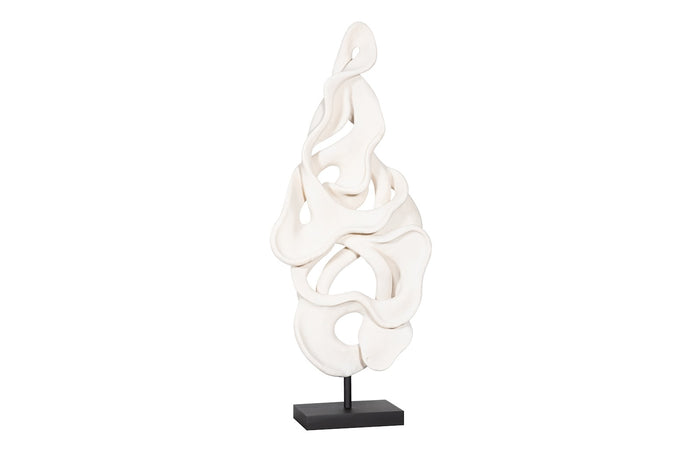 Dancing Ribbon in White Cast Stone Sculpture
