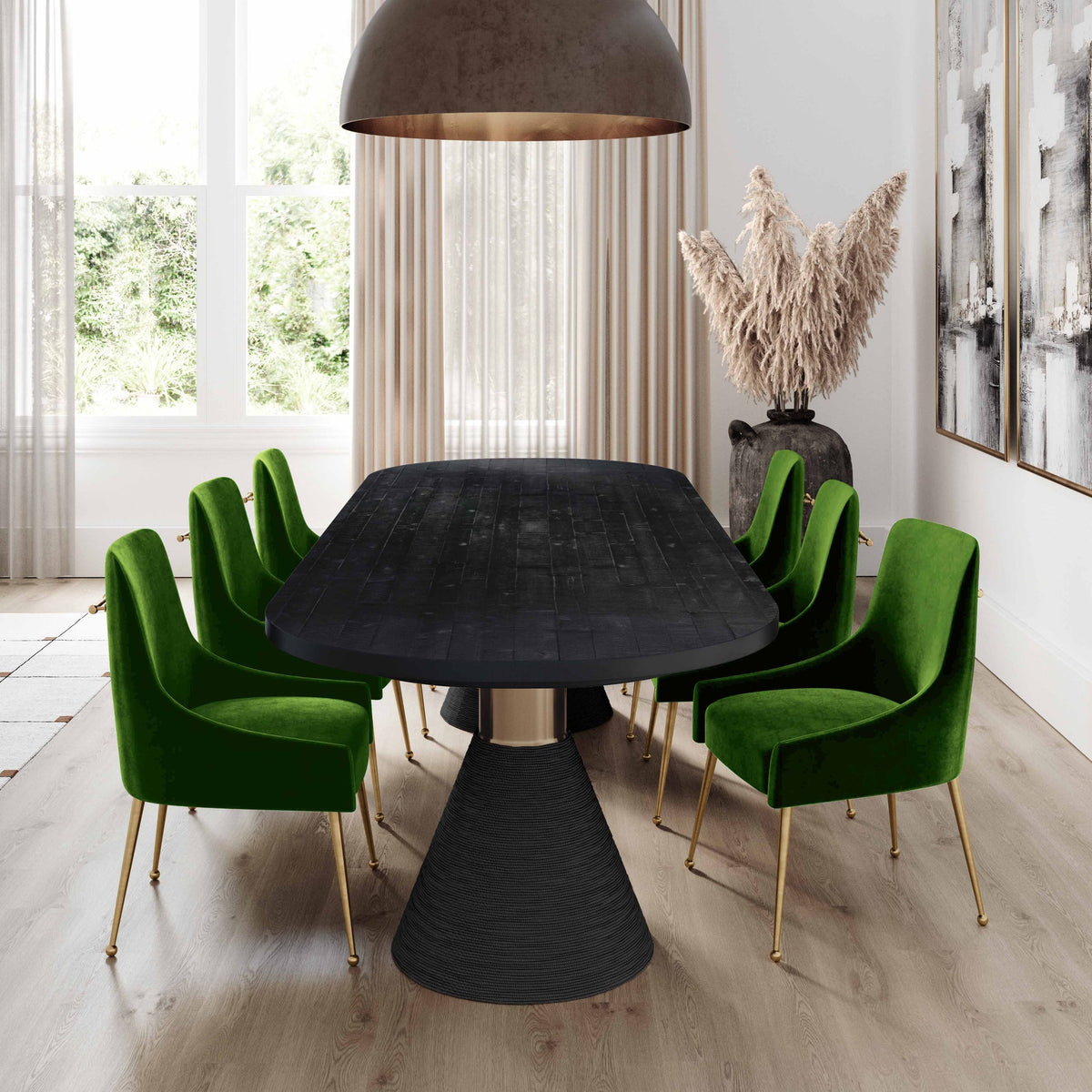 Prado Green Velvet With Gold Frame Chair - Luxury Living Collection