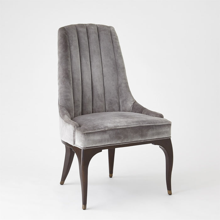 Channel Tufted Formal Gargoyle Velvet Dining Chair