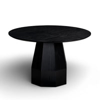 Brooke Black 48'' Ash Wood Round Dining Table