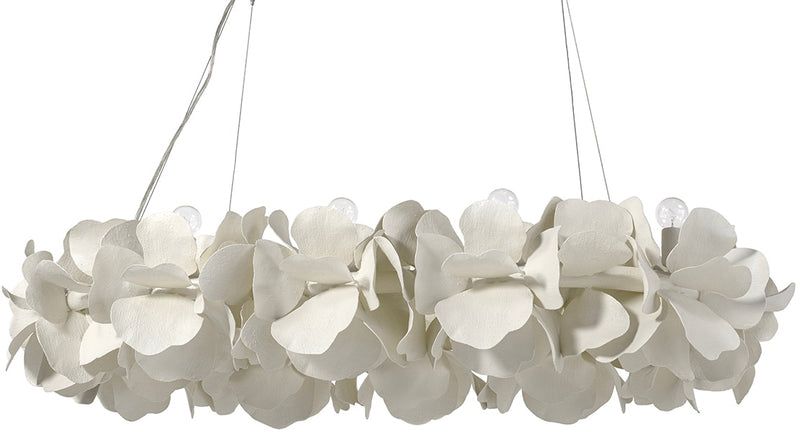 Virginia White Petal Oval Chandelier