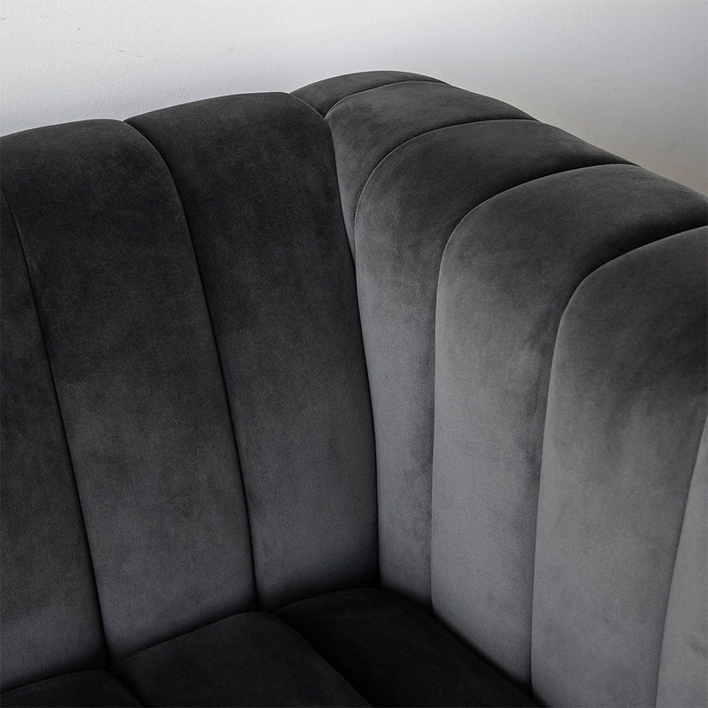Troye 82" Smoke Grey Velvet Condo Size Sofa