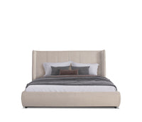 Emily Modern Beige Velvet Bed