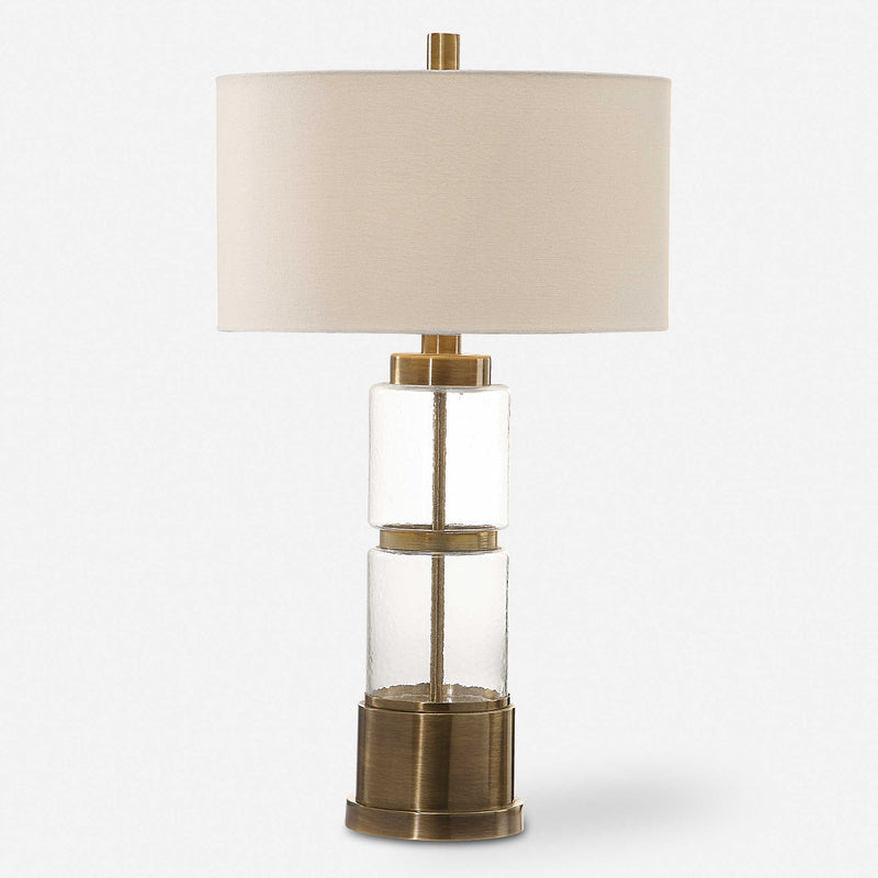 Dana White Linen & Gold Table Lamp