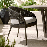 Juri Outdoor Charcoal Brown & Performance Boucle Dining Chair