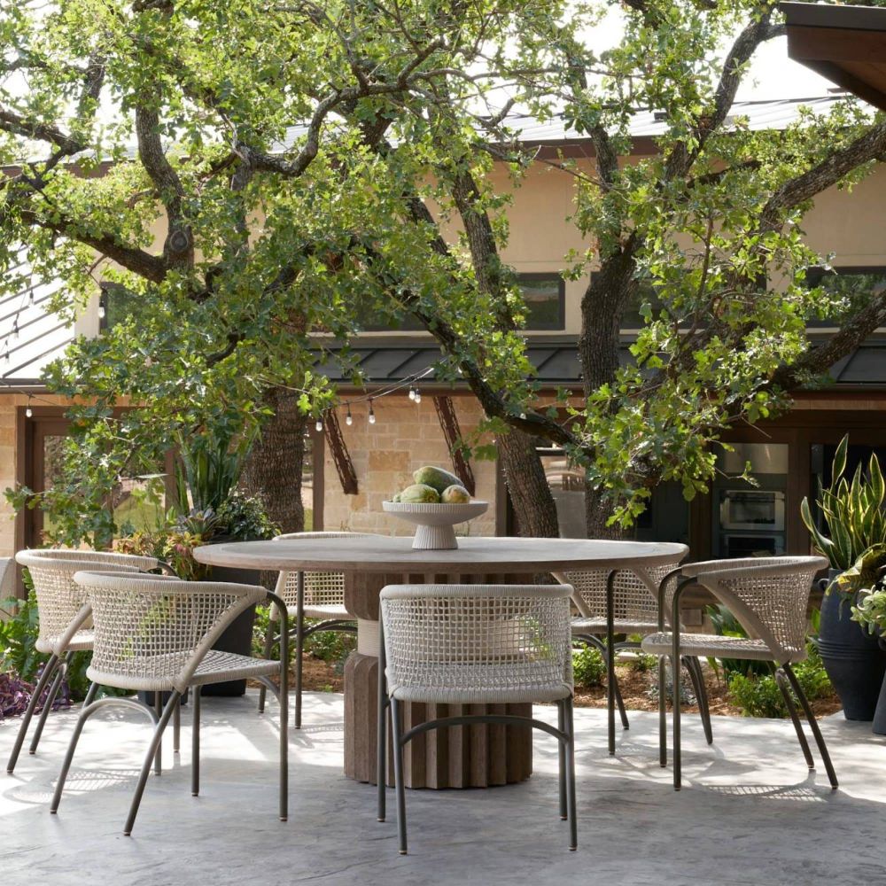 Enzo Buff Plain Weave Outdoor Dining Chair