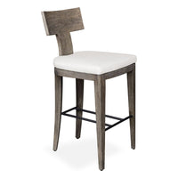 Sammantha White & Grey Outdoor Bar Stool