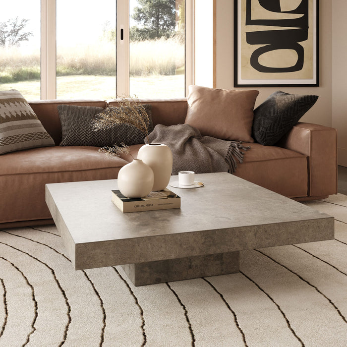 Barts Indoor/Outdoor Modern Concrete Coffee Table