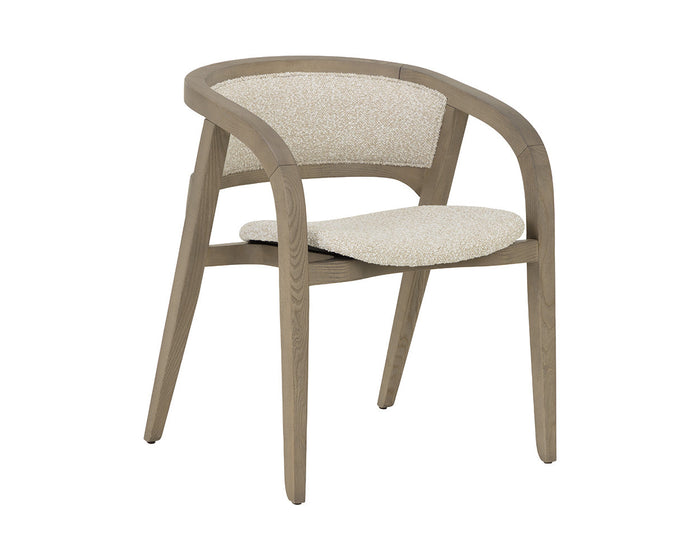 Arco Oatmeal Solid Ash Wood Dining Armchair
