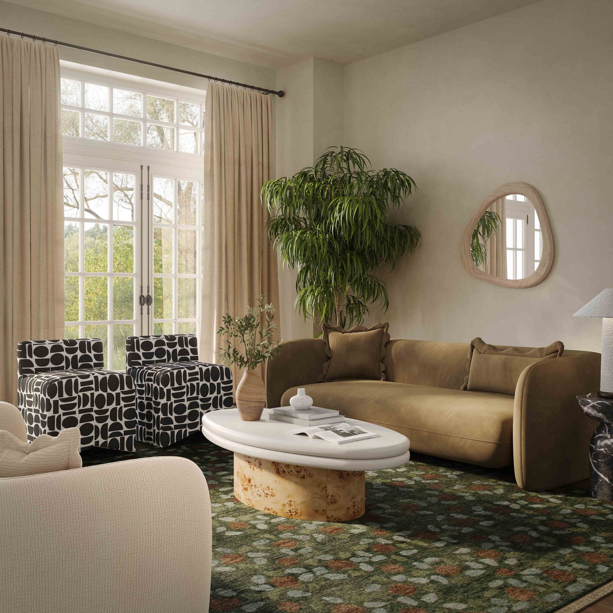 Lou 71.5” Cafe Au Lait Performance Velvet Loveseat