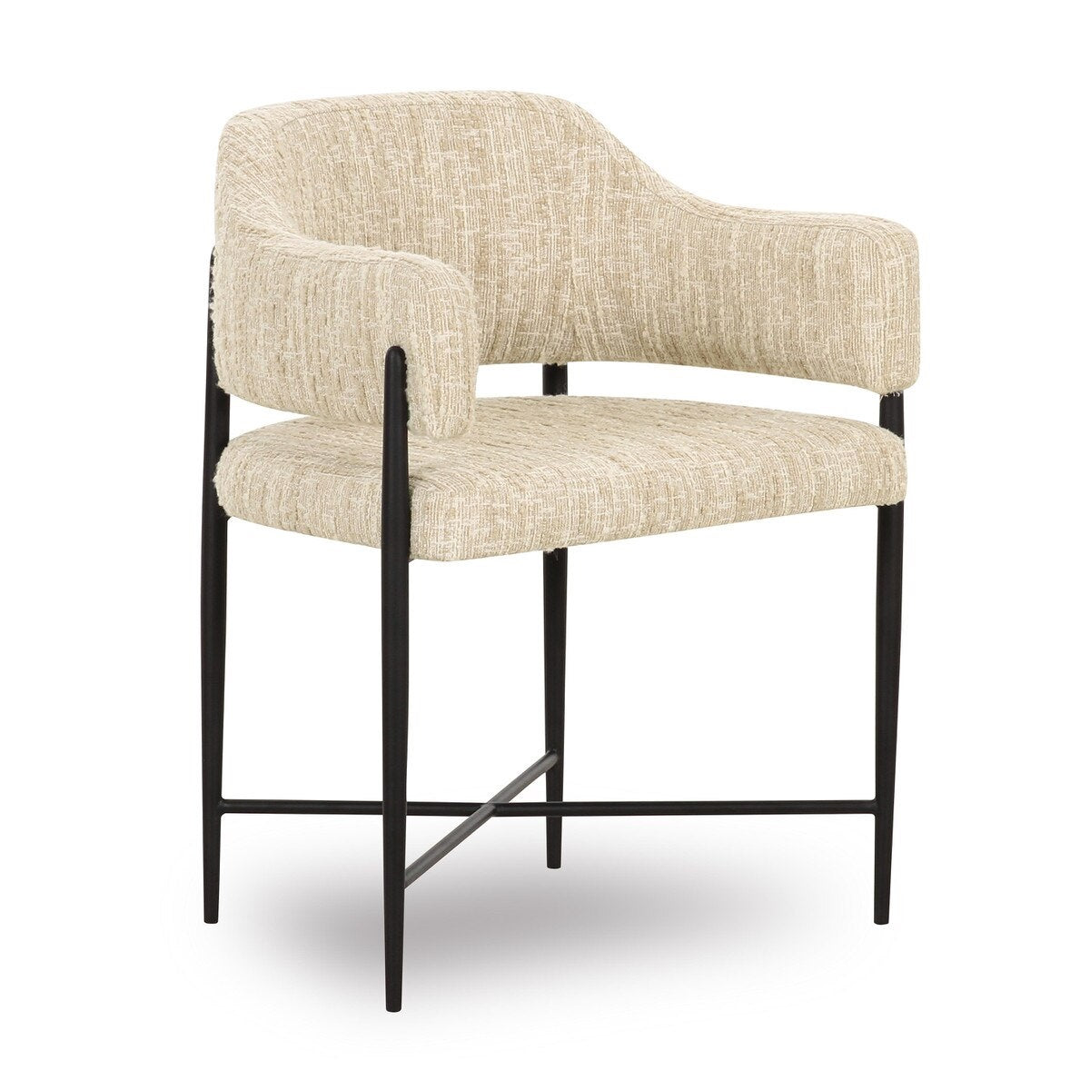 Venezio Cream Textured Performance Boucle Dining Chair