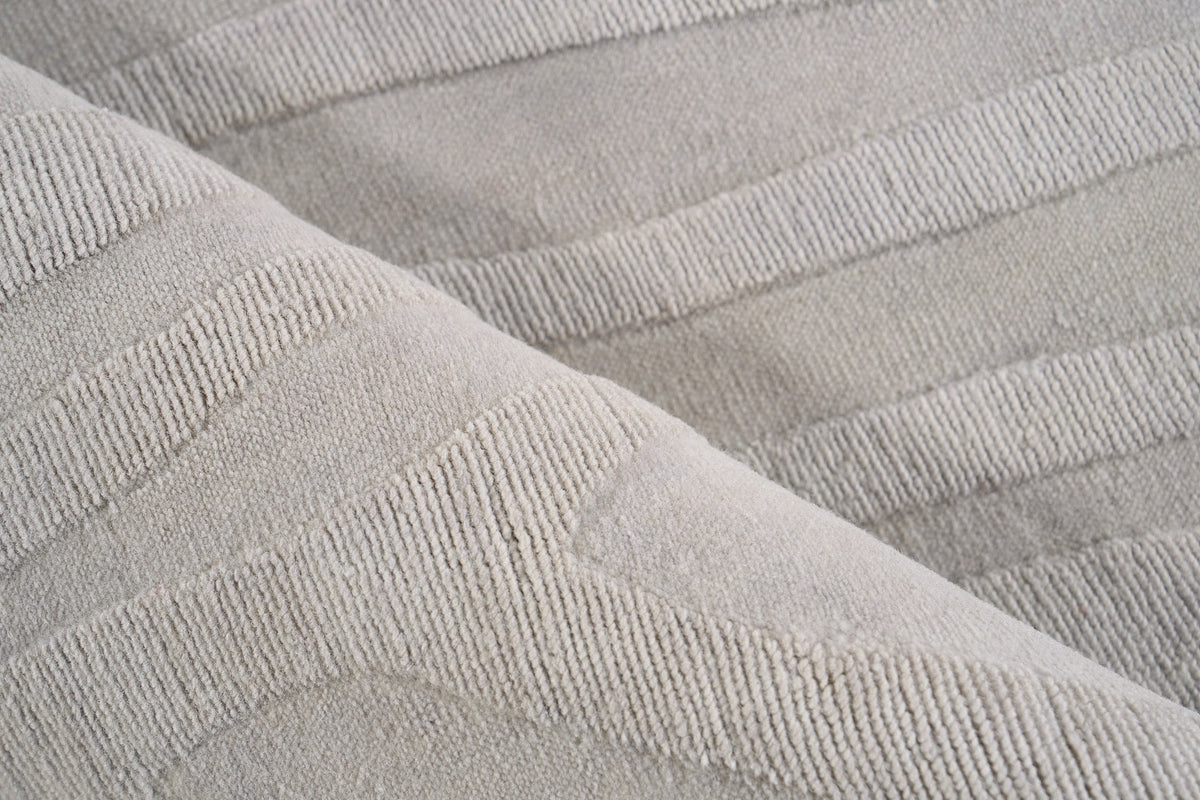 Poem Modern Light Silver Patterned Area Rug - Elegance Collection