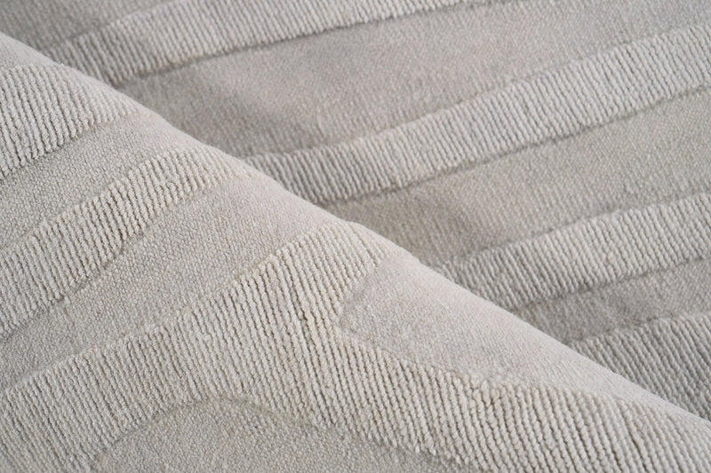 Poem Modern Light Silver Patterned Area Rug - Elegance Collection