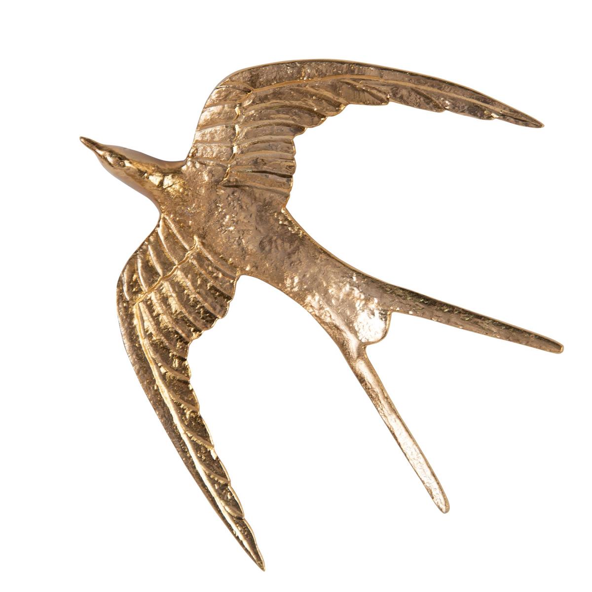 Birds in Flight Polished Brass Metal Wall Art (Set of 3)
