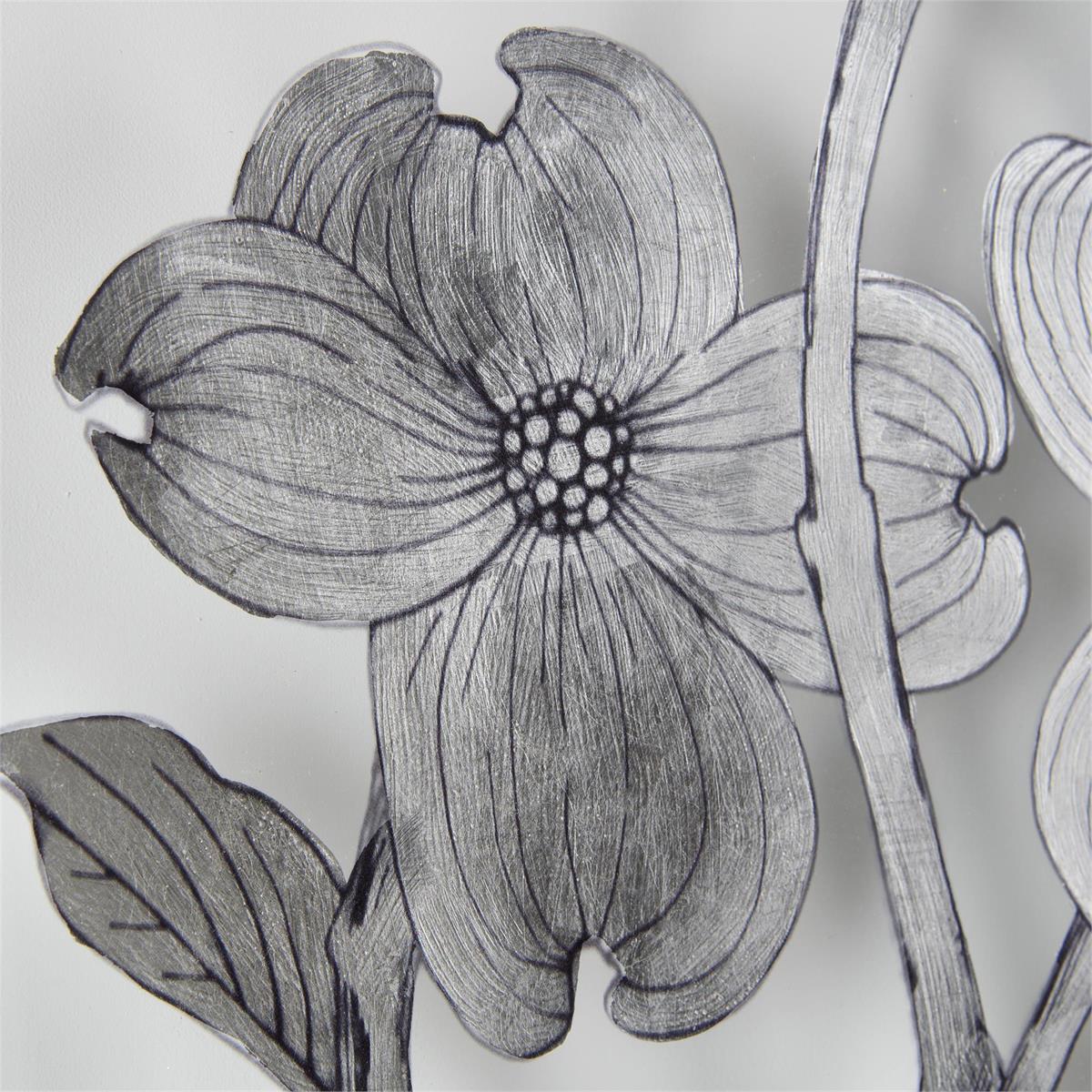 Silver Leaf Floral Acrylic Shadow Box Wall Art (2 Styles Available)