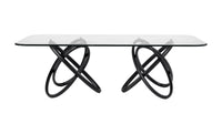 Caroline Modern Glass & Black Ash Dining Table