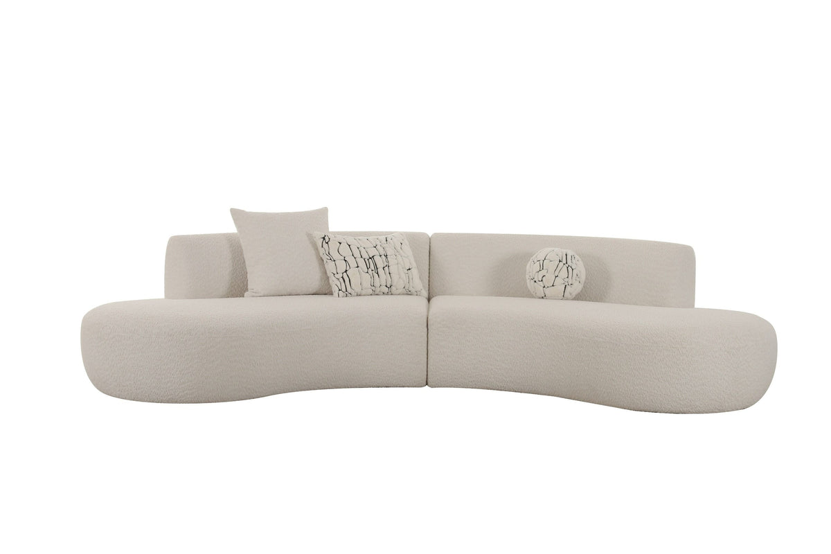 Estella Modern Off-White Curved Sectional Sofa