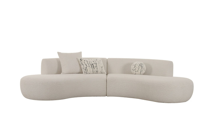 Estella Modern Off-White Curved Sectional Sofa