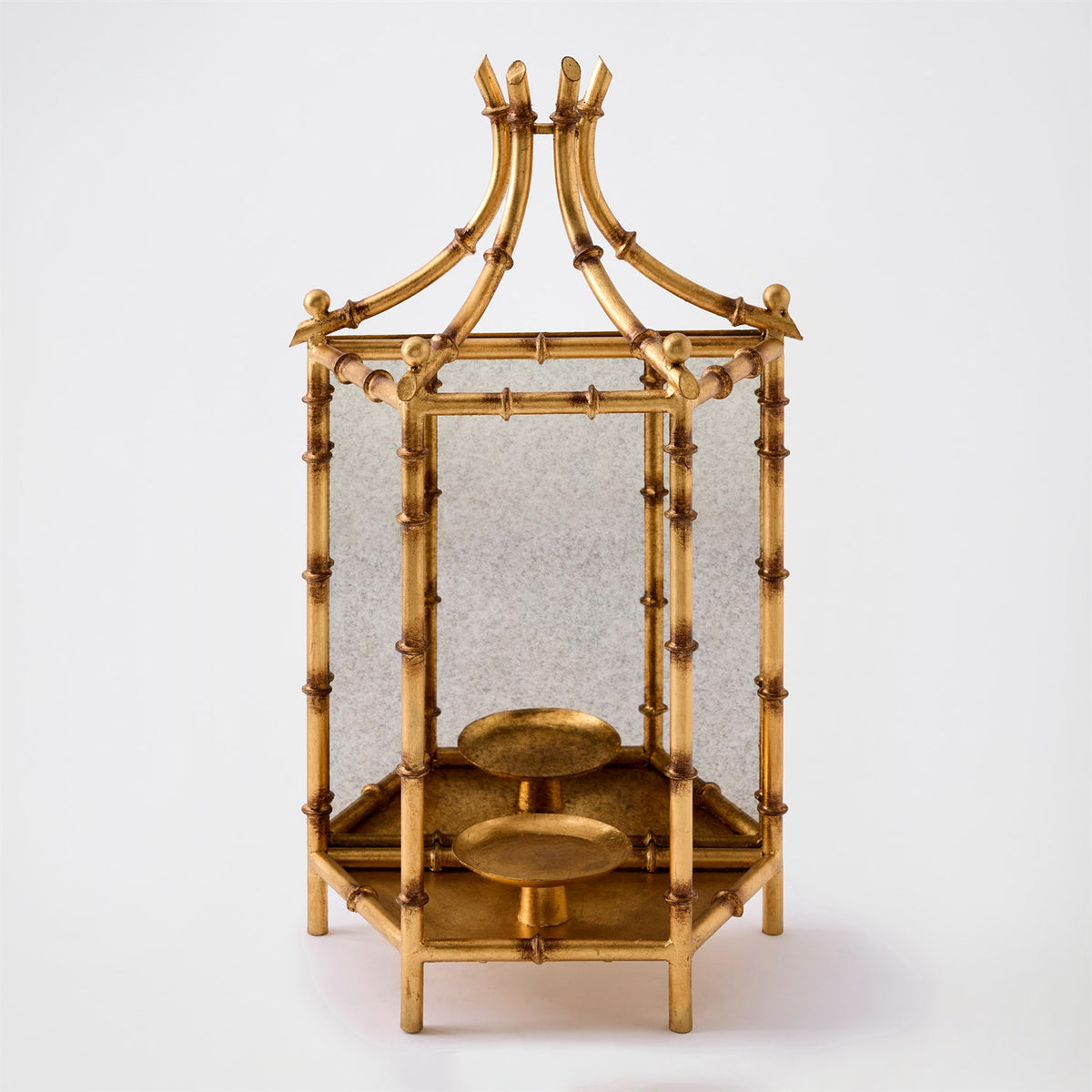Bamboo Gold Leaf Wall Lantern