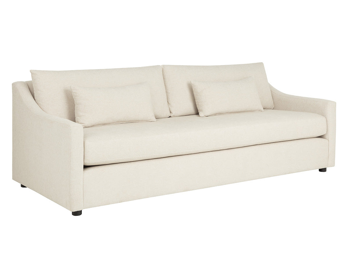 Bramwell 96" Plush Sand Sofa with Sloped Arms