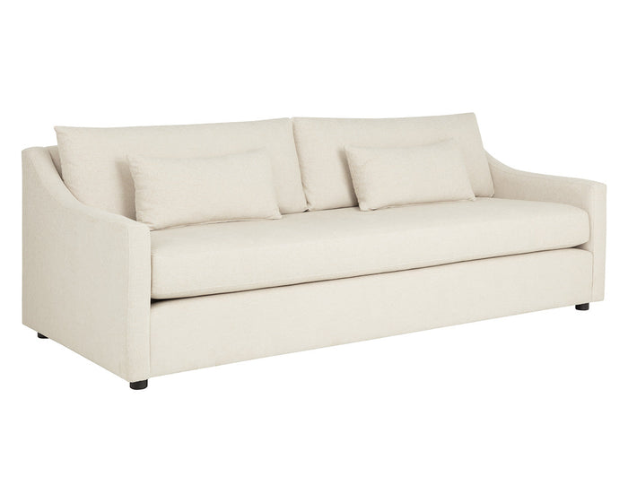 Bramwell 96" Plush Sand Sofa with Sloped Arms