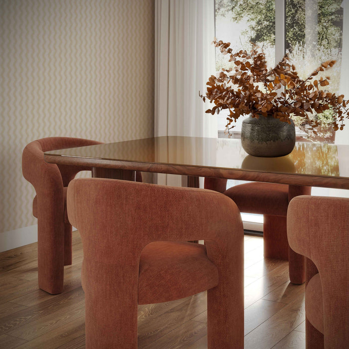 Malone Rust Red Performance Chenille Dining Chair