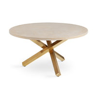 Suri 48" Natural Wood & Gold Legs Roung Dining Table