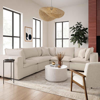 Cali Natural Performance Fabric Modular Armless Chair