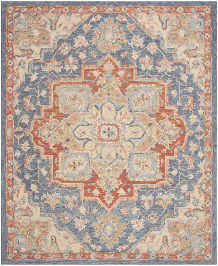 Goldie Blue Ivory Wool Persian Style Area Rug