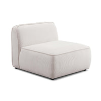 Travie White Sand Performance Corduroy Velvet Armless Chair