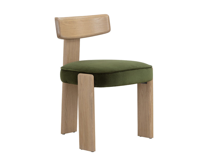 Horton Rustic Oak & Forest Green Dining Chair (Set of 2)