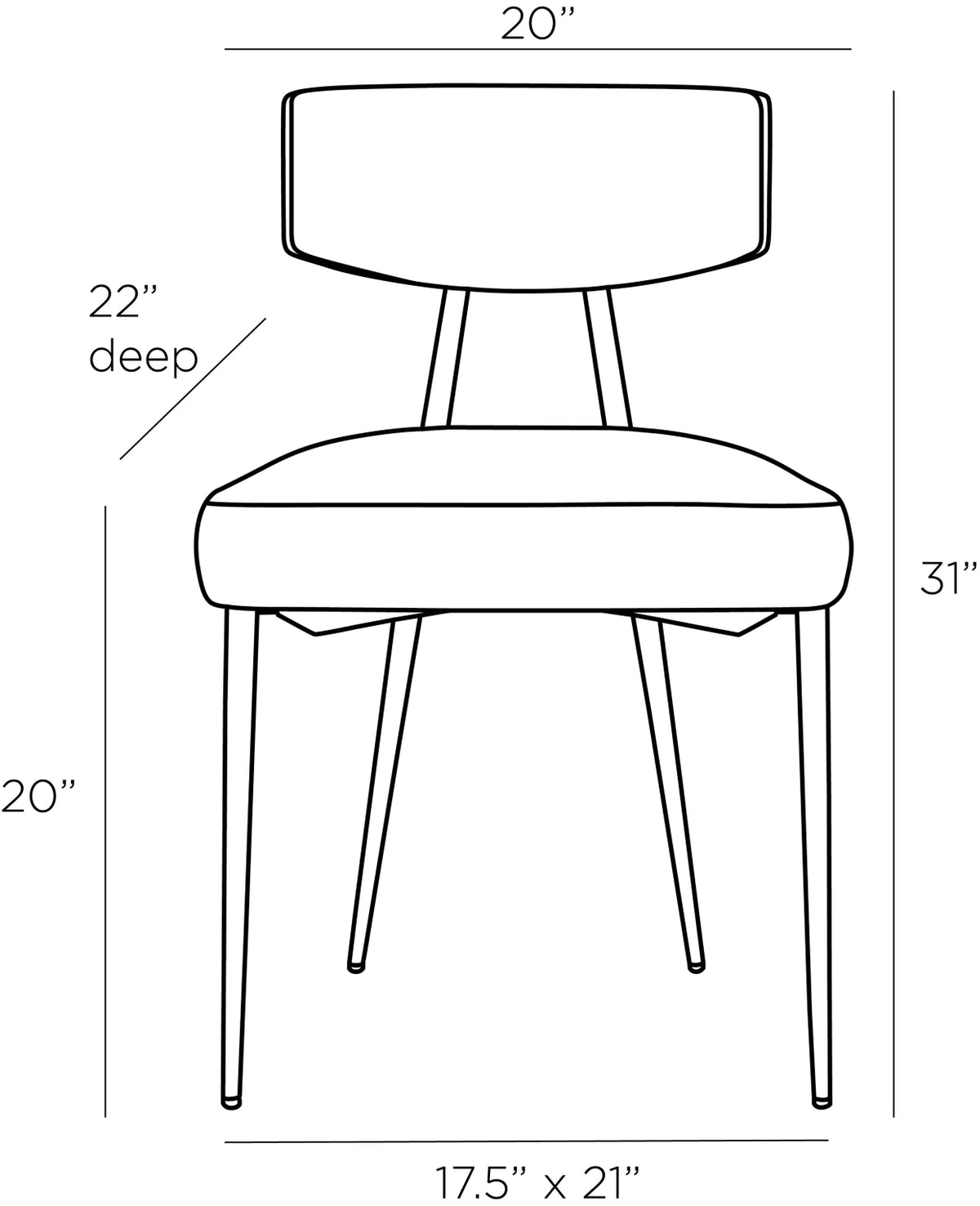 Playton Modern Natural Iron & Linen Dining Chair (Set of 2)