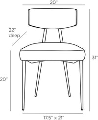 Playton Modern Natural Iron & Linen Dining Chair (Set of 2)