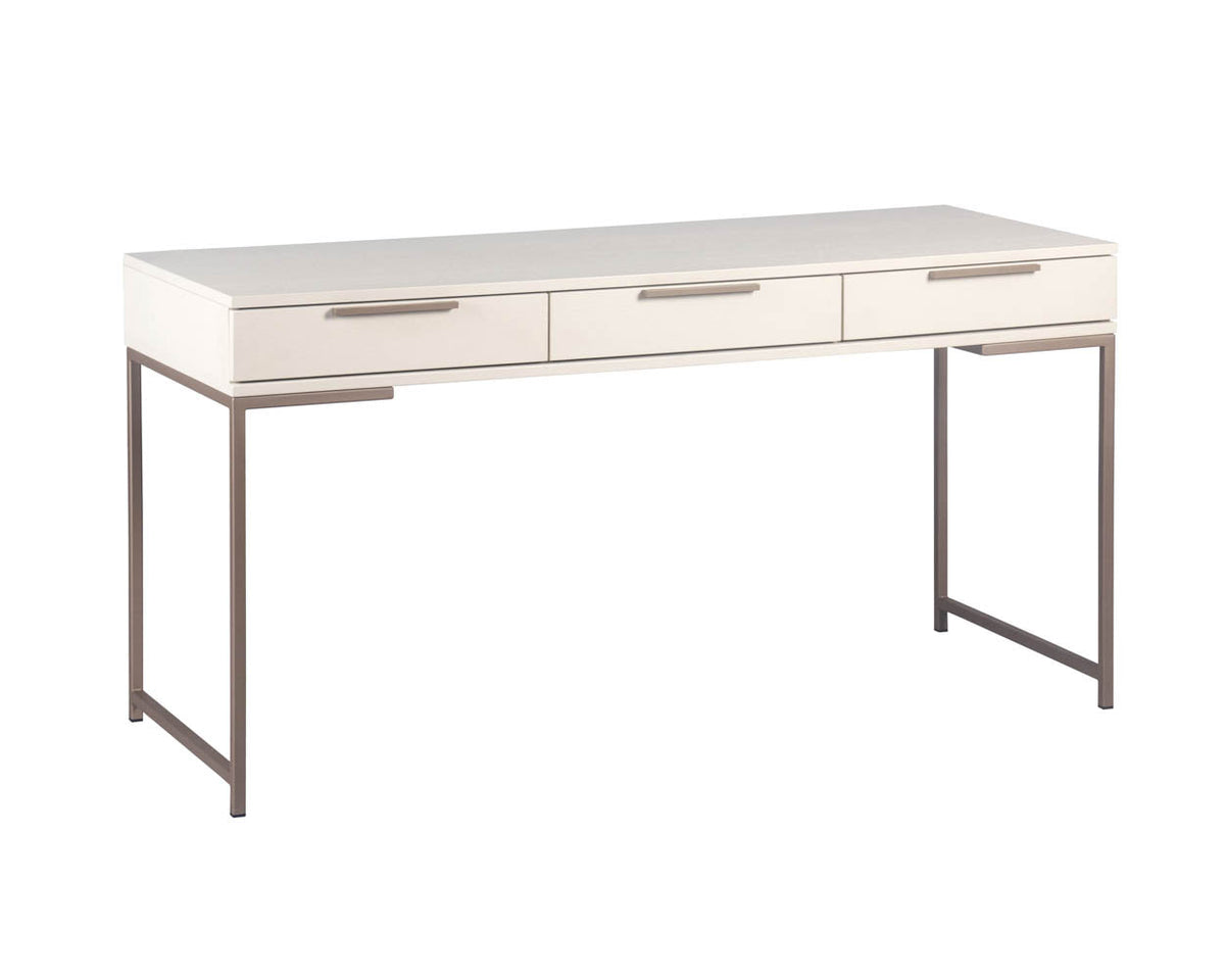 Rebel 59.25" Modern Cream Oak & Gold Desk