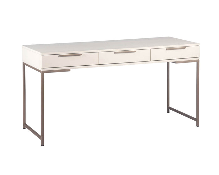 Rebel 59.25" Modern Cream Oak & Gold Desk